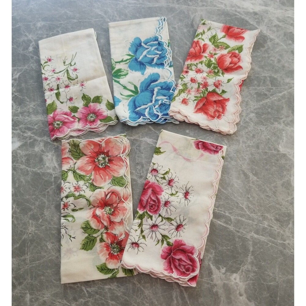 Vintage Handkerchiefs set of 5